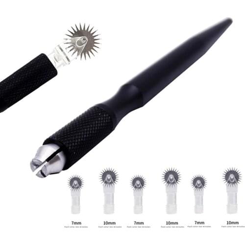 Disposable Semi Permanent Makeup Microblading Needle Roller Easy Color Microblading Blades for Fog Eyebrow with Black Tattoo Pen