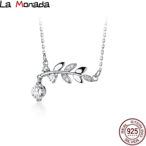 41.5cm+4cm Korean Female Necklace Silver Minimalist Women Jewelry Branches Leaves Silver Chain Necklace For Women On The Neck