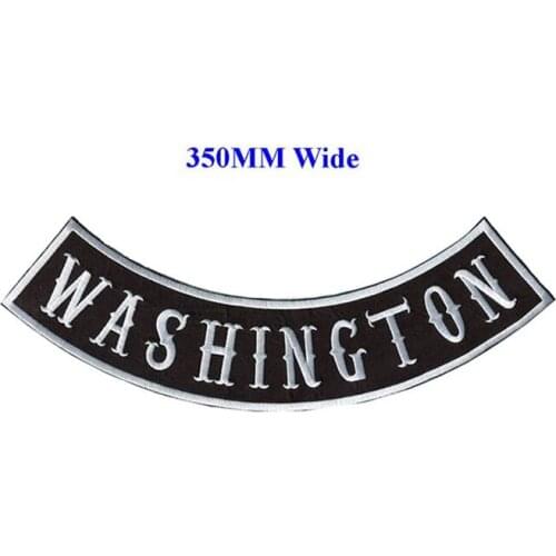 WASHINGTON motorcycle biker patches embroidered iron on patches for full back jackets clothing embroidery rocker MC patches