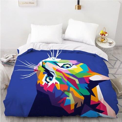 1Pcs 3D Printed Colorful Animal Cat Duvet Cover 220x240 King Size Printing NO Pillowcases And NO Sheets Home Textiles Comforter