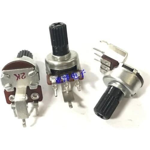 RK12 Potentiometer B2K Vertical Axis Length 11MM Power Amplifier Volume Rotating Potentiometer 3 Feet with Fixed Foot