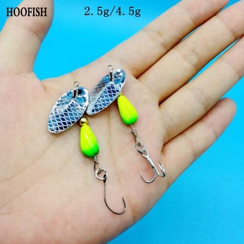 HOOFISH 5pcs/Lot Spoon Spinner Bait 2.5g/4.5g Metal Bait Artificial Wobblers CrankBaits Jig Sequin Lure Fishing Tackle