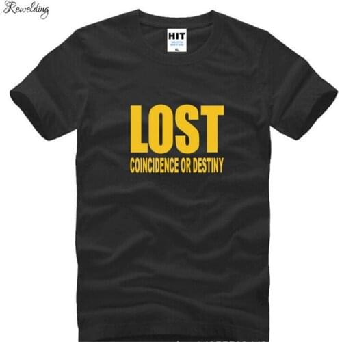 TV Lost Printed T Shirt Men Short Sleeve O-Neck Cotton Man T-Shirt Summer Fashion Cool Tee Shirt Homme Camisetas Hombre Big Size