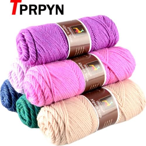 TPRPYN 1pc=100g Alpaca wool Soft Warm Knitting Worsted Alpaca Wool Crochet Yarn Thread Scarves Gloves Handcraft Pure Multic