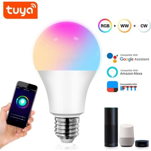 Dimmable Smart Bulb AC100-265V Smart Wifi Bulb E27 Voice Control RGBW+ Cold And Warm White Light 10W Wake Up Light