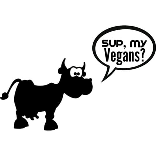15*10.1cm SUP MY VEGANS cow vinyl car window decal sticker Warning slogan Car Accessories Motorcycle Helmet Car Styling