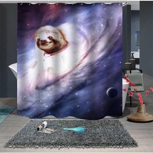 Custom Made Shower Curtain Bathroom Curtain Partition 1.5 x 1.8m 1.8 x 1.8m 1.8 x 2m Universe Starry Sky