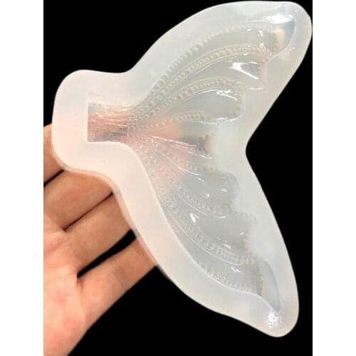 Mirror Large Fish Tail DIY Fondant Clay Soft Pottery Crystal Epoxy Mold 16504