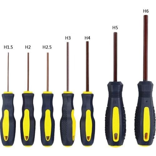 1.5mm-6mm Flat Head Hexagon Screwdriver S2 Stell Hex Key Screw-driver Magnetic Allen Bolt Driver Hand Tools 1pcs