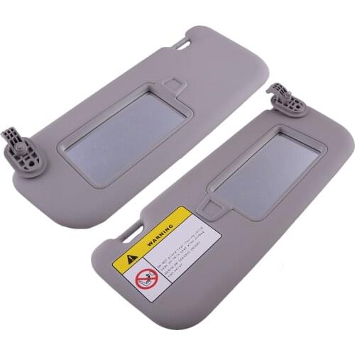 1 Pair Grey Car Front Left & Right Side Sun Visor With Makeup Mirror Fit For Hyundai Elantra AD 2017 2018 2019