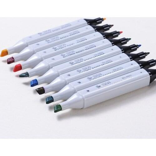 12/24/36/48/60 Double Headed Art Marker Set Oily Alcohol Based Sketch Marker Pen for Artist Drawing Manga Animation Arts