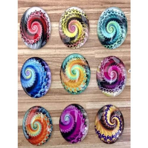 18x25mm Mixed New Style Oval Glass Cabochon Dome Jewelry Finding Cameo Pendant Settings 20pcs/lot (K05507)
