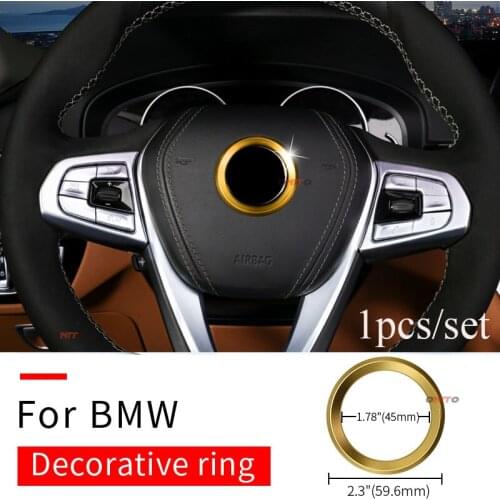 1x Car Styling 45mmx59.6mm Steering wheel Rings Decal Sticker Label Blue/red/silvery/gold Decoration For E92 E93 F02 E63 E64 E65