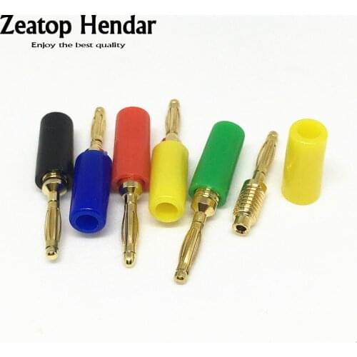 20Pcs Gold Plated Brass Mini 2mm Banana Plug Jack For Speaker Amplifier Binding Post Test Probes Connector