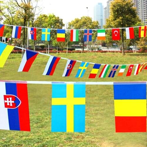 2021 European Cup String Flags World National Flags Top 24 Football Cup International Flags Bar Decoration String Flags