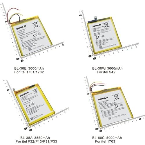 BL-30Ei BL-30Wi BL-38Ai BL-60Ci Battery For itel 1701 1702 S42 P32 P13 P31 P33 1703 Mobile Phone Batteries Batterie Bateria