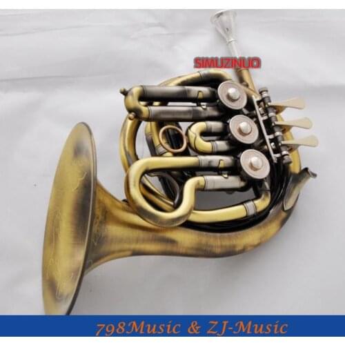 Antique Brass Piccolo Mini French Horn New B-Flat Pocket horn With Case