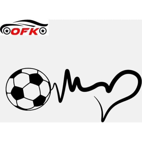 Car Stickers Decor Motorcycle Decals Sports Soccer Ball Heartbeat Decorative Accessories Creative Waterproof PVC,16cm*6cm
