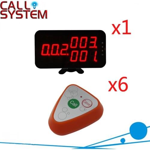 Ycall Wireless Guest Calling System Fashion Host Display With 2Keys Call Button By CE Passed( 1 display+6 call button )