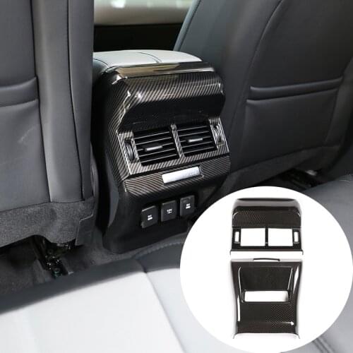 For Land Rover Range Rover Evoque 2020 Carbon Fiber Color Car Rear Air Condition Outlet Frame Trim ABS Anti-kick Cover Decals