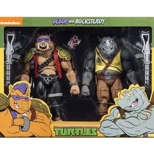 18cm NECA Action Figure Shredder Michelangelo Foot Solder Figure Shredder Donatello Krang Anime Bebop Rocksteady Turtle Figure