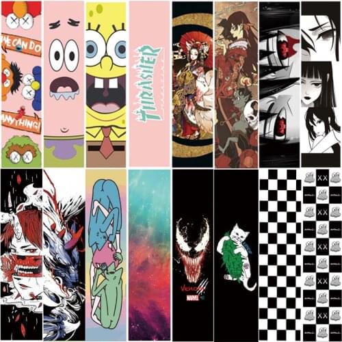 Electric Skateboard Abrasive Paper Digital Spray Emery Double Rocker Skateboard Sandpaper Scooter Griptape Longboard Stickers