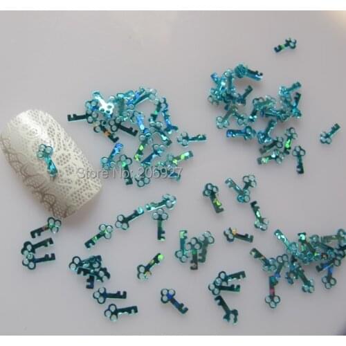 GD2-5 20g/bag Cute Laser Blue Key Nail Art Shinny Glitter Cute Decoration Nail Art Decoration