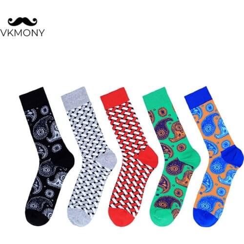 Cotton men socks colorful fashion ins man socks autumn&winter man socks large size EU39-46 VKMONY