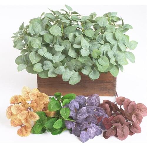 1pc Artificial Eucalyptus Stem Lifelike Faux Eucalyptus Leaf Faux Plant For Wedding Party Photography Props Home Decor