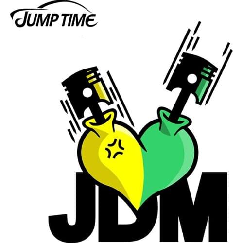 JumpTime 13 x 10.7cm Heart Engine JDM Stickers Bumper Motorcycle Decal Windshield Surfboard SUV 3D Vinyl Car Wrap