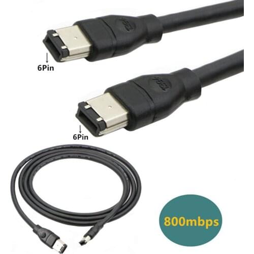 IEEE1394A Data Cable IEEE 1394 6P to 6P 6P-6P 6 Pin to 6Pin Industrial Camera Cable Firewire 400 Mbps 1.5m