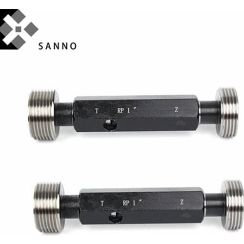 RP Thread screw plug gauges with straight pipe measuring gauging tool RP1/16 1/8 1/4 3/8 1/2 3/4 steel thread plug gauge go nogo