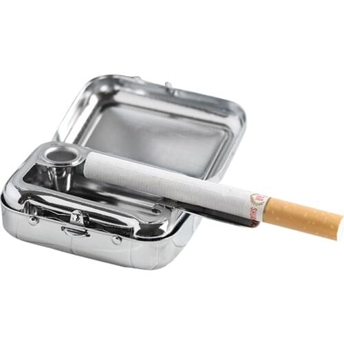 Environmental Protection Metal Square Ashtray Creative Fashion Mini Portable Cigarette Ashtray With Lid Suitable For Any Scene