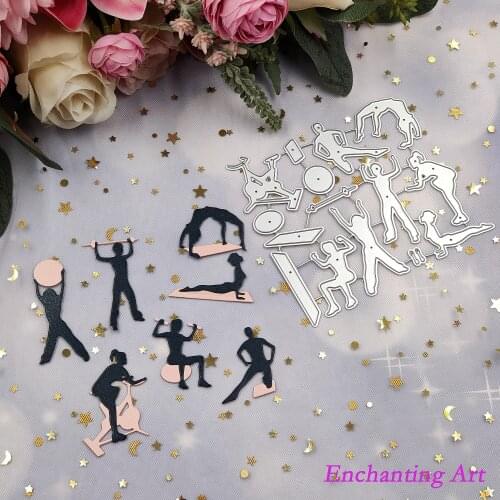 2021 New Metal Cutting Dies Fitness Men and Women Stencils for DIY Scrapbooking/Photo Album Decorative Embossing DIY Paper Cards