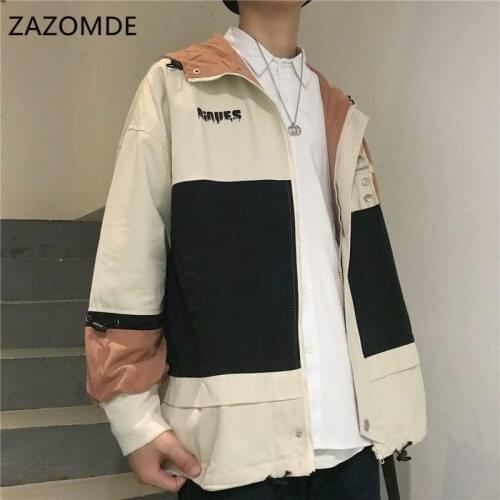 ZAZOMDE New Mens Trench Coats Oversized Man Cotton Casual loose Design Autumn Jackets Overcoat Jacket trench Coats Hoodie Man