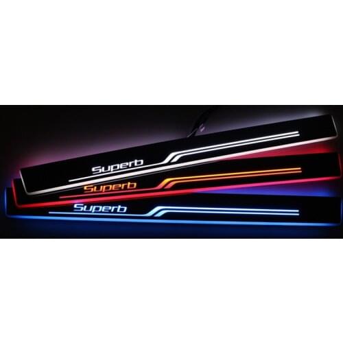 Welcome Pedal Lights For Skoda Superb 2 3 B6 B8 Pedal car Door Sill Pathway lamps led thresholds scuff plates Avante md auto