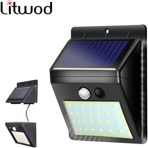 Led Solar Light COB Wall Lamp Split Motion Sensor Street Outdoor Built in Battery Powered Sunlight Waterproof