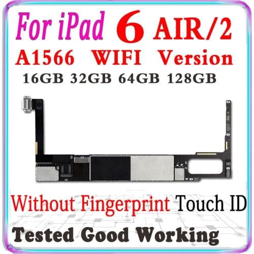 A1566 Wifi A1567 3G Version For iPad 6 Air 2 Motherboard Original Unlock For iPad 6 Logic board with chips MB Without Touch ID
