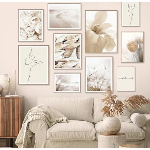 Scenery Canvas Poster Print Abstract Figure Flower Grass Wall Art Canvas Painting Modern Minimalist Decoration Home Art Decor
