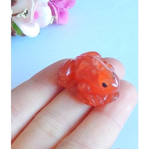 Natural Gemstone Carved Frog Red Agate Cabochon,Birthday gift,25x22x15mm,9g