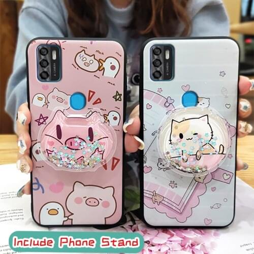 Cartoon glisten Phone Case For ZTE Blade A7S 2020 phone stand holder Anti-knock foothold Waterproof