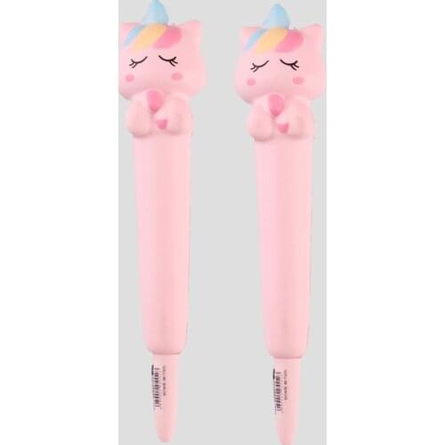 2pcs pink unicorn decompression pen cute creative cartoon students use decompression gel pen