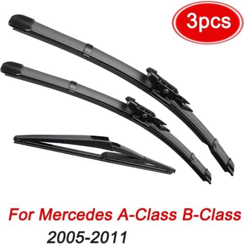 MIDOON Wiper Blades For Mercedes-Benz A-Class B-Class W169 W245 Front Rear Set 2011 2010 2009 2008 2007 2006 2005 26"23"12"