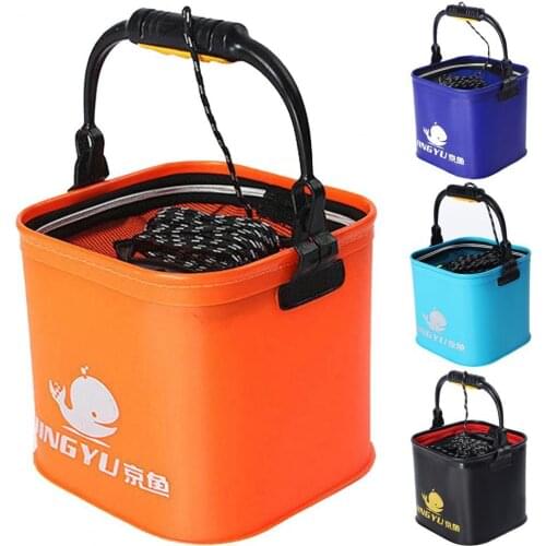 Fishing Bucket Folding Portable Collapsible Multifunctional Fish Live Bait Container for Fishing