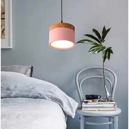 Modern LED Pendan Lights Makeron Wood Living Room Bedroom Pendant Lamp Decor Light Fixture 7W 15W AC110V-240V