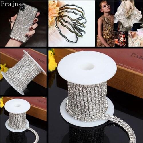 Two Sizes Rhinestones Two Rows Crystal Rhinestones Sewn For Clothes Crystal Rhinestones Needlework Crafts For Jewelry Decoration