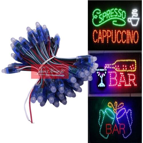 5V 50pcs/lot WS2811 12mm led string Module RGB Full color Pixels Addressable DC5V IP68 waterproof