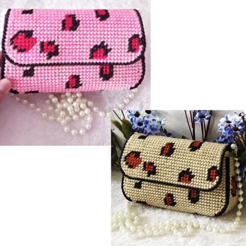 Three-dimensional cross stitch new thick wool embroidery non-diamond painting ribbon painting fresh flower handbag wallet bag NO