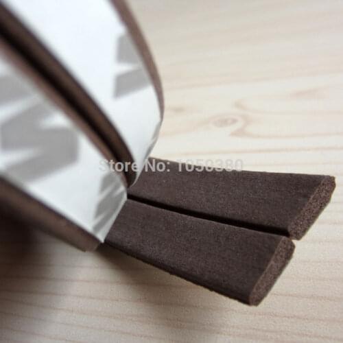Door Window Cupboard Wardrobe EPDM Rubber Seal Strip Soundproof Collision Avoidance Gasket 9x2mm Brown White Gray odd