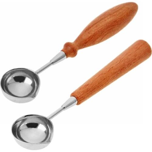 Vintage Sealing Wax Spoon Sealing Stamp for Scrapbooking Wax Melting Spoon Wood Handle Sealing Wax Spoon Stamps